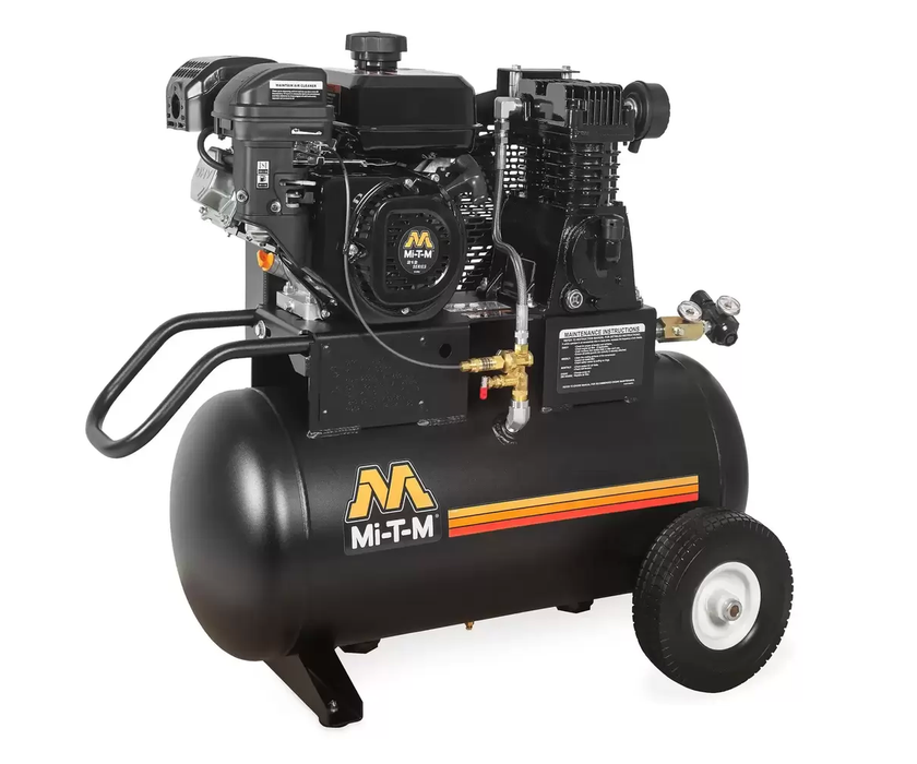 20-Gallon Industrial Single Stage Gasoline Air Compressor (Mi-T-M Engine)